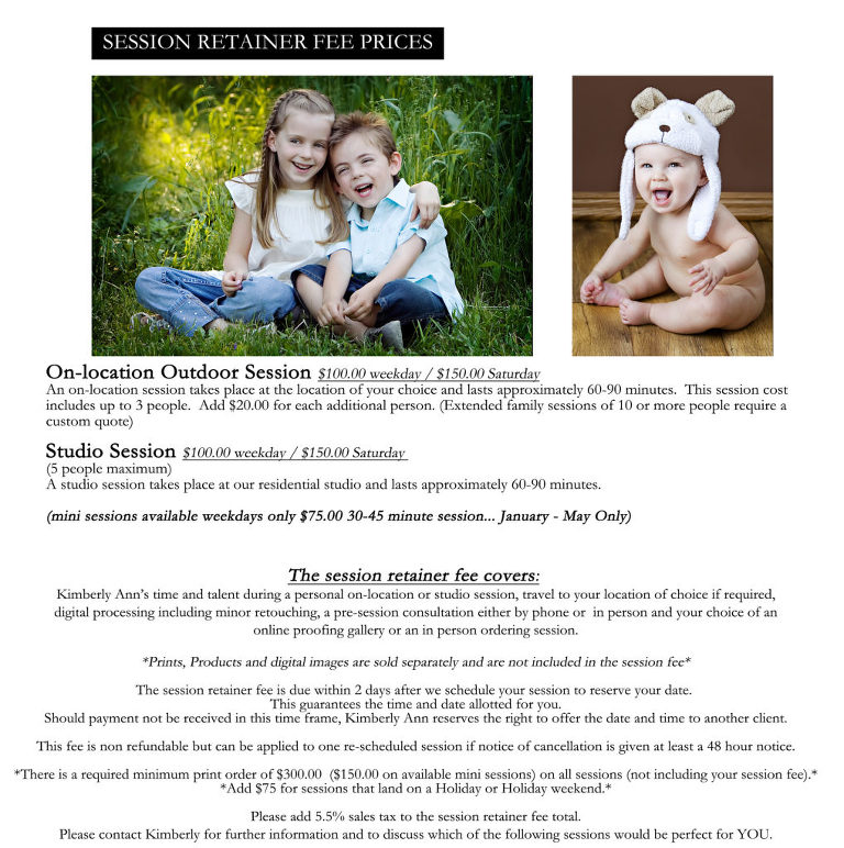 family photo session prices